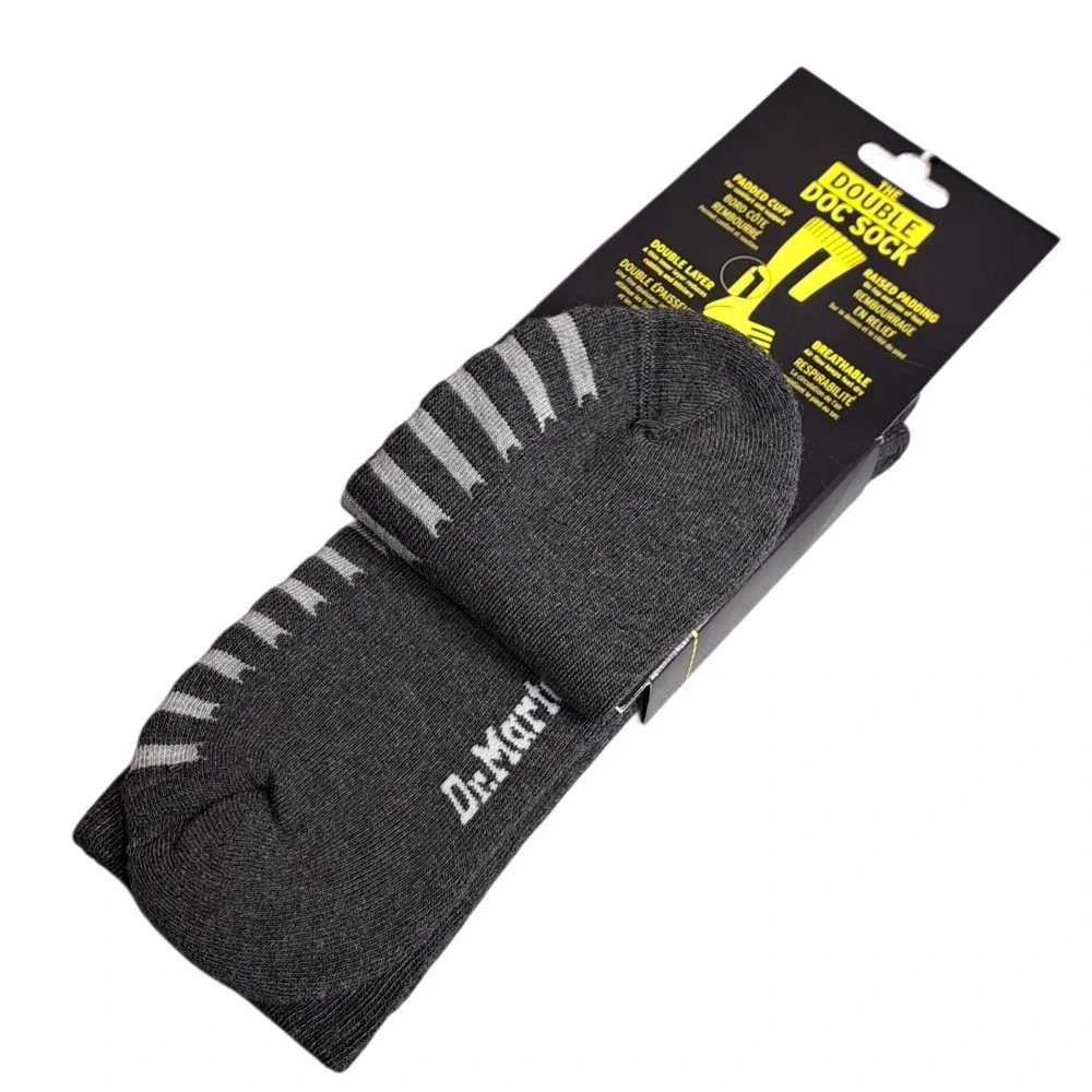 1 Pair Dr Martens Unisex‎ The Double Doc Sock Size S/M Charcoal Cotton Blend